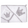 XL-KaputzenhandtuchHandtuch-Set-grau-Krone-Vichykaro-personalisiert