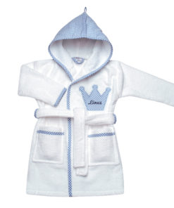 personalisierter-bademantel-blau-krone