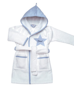 personalisierter-bademantel-blau-stern