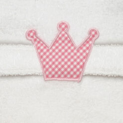 personalisierter-bademantel-rosa-krone-detail