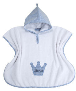 personalisierter-badeponcho-blau-krone