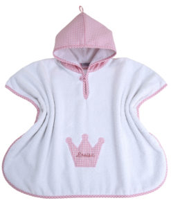 personalisierter-badeponcho-rosa-krone